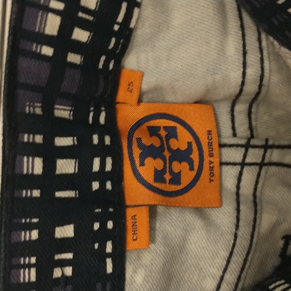 Tory Burch Navy Conner tab front skinny Pants - Picture 2 of 5